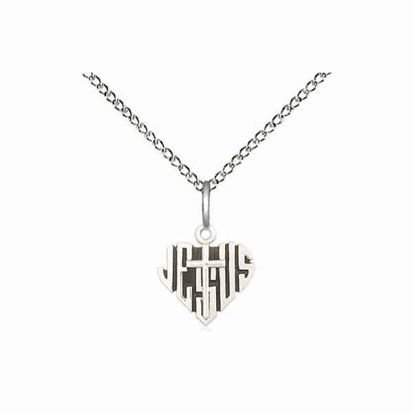 Heart of Jesus Cross Medal 3/8"-6041SSG