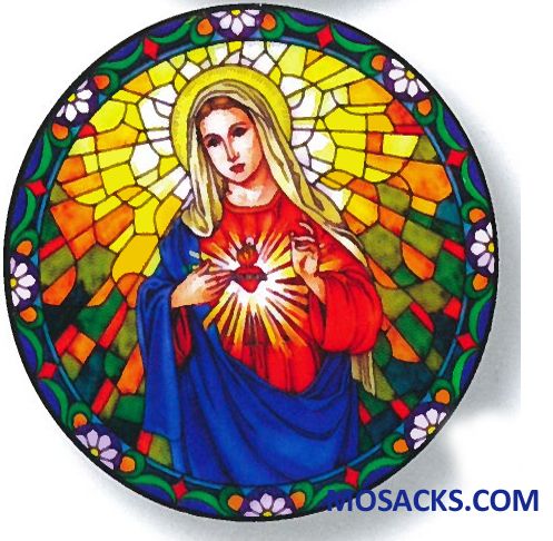 Stained Glass Suncatcher Window Decal ImmaculateHeart 356-IH