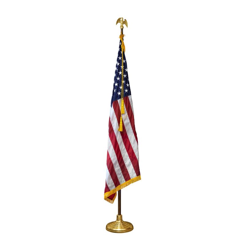 U S Flag Deluxe Nylon Presentation Set 7 Foot-35241269