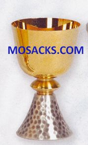 Chalice - Gold Plated and Silver Plated Chalice Hammered Finish is 5-3/4" High and 3-1/2" dia. Cup …