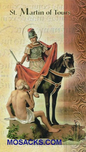 St. Martin of Tours laminated Bi-fold HolyCard, F5-494
