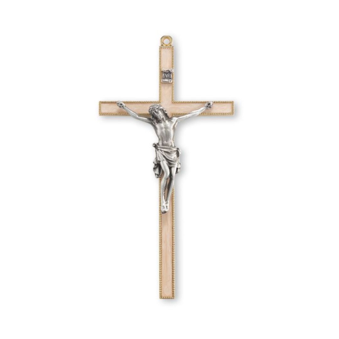 Pearlized Gold Plated Crucifix 7 Communion 7 Inch Pearlized Gold Plated Cross 12-50P-7G9