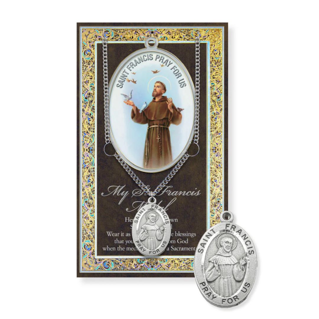 St. Francis Pewter necklace St. Francis Pewter Medal 1-1/16" h 950-310