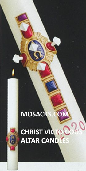 SCULPTWAX¬Æ Paschal Candle Christ Victorious Complementing Altar Candles