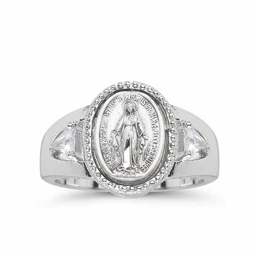 Ring Sterling Silver Miraculous Medal Sizes 5-8 R4111 Ring Sterling Silver Miraculous Medal Ring Sizes 5-8 R4111 Mary, Mother of God ring