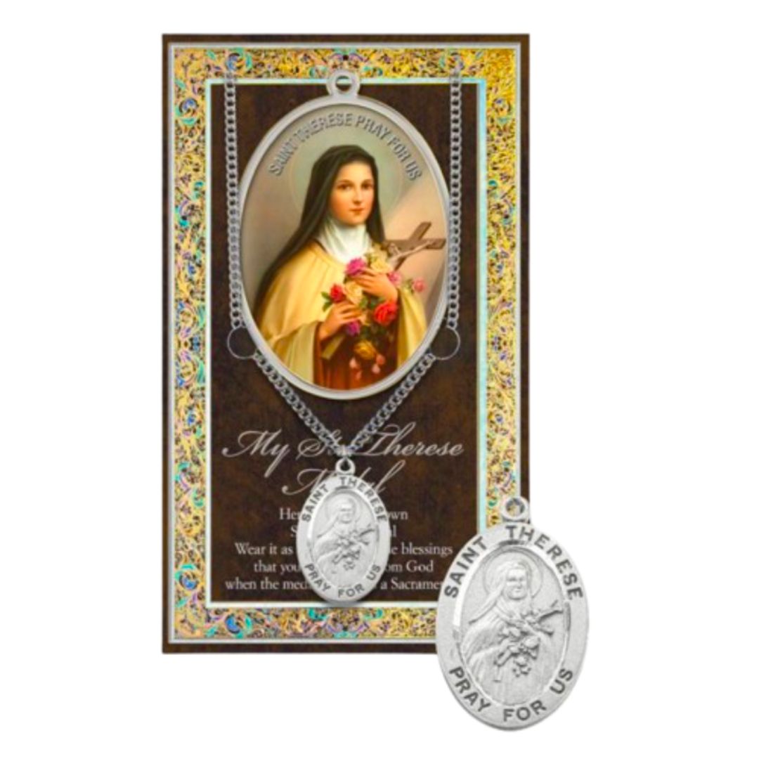 St. Therese of Lisieux necklace St. Therese Pewter Medal 1-1/16" h 950-340