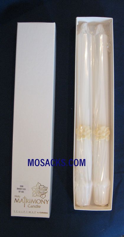 Holy Matrimony Gold and Cream Side Candle 2 piece box  84401101