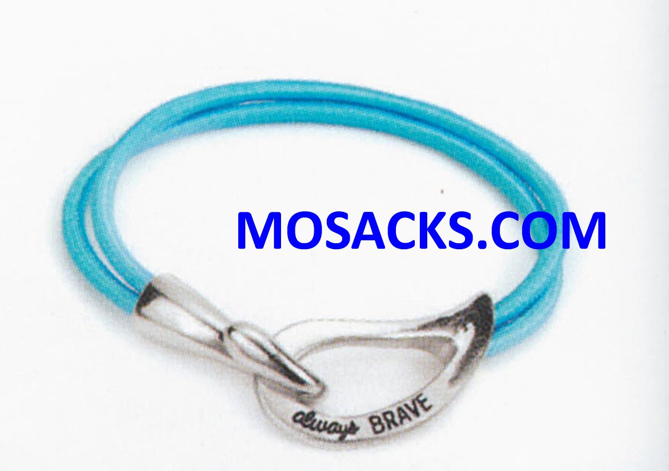 Always Brave Disease and Cancer Awareness Bracelet Rhodium Teal 452-220849