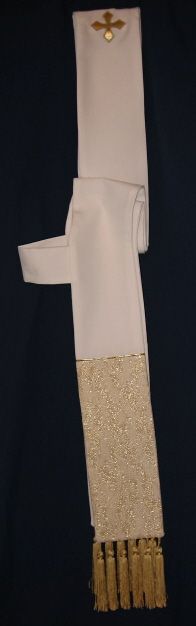 White & Gold Deacon Stole, Deacon Apparel