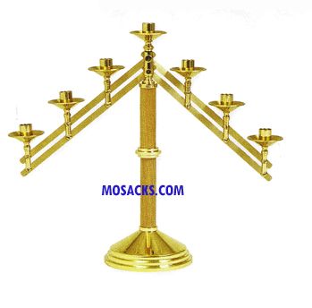 K Brand K752 Oak & Brass Altar Candelabra