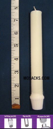 Long-Burning 51% Beeswax Altar Candle Short 8's SFE, 25/32" x 7 1/2"