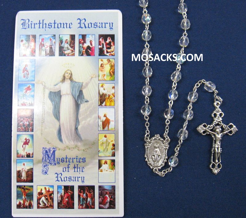 April Crystal Aurora Borealis Birthstone Rosary April Crystal Aurora Borealis irthstone Rosary 64-307/CR/C1