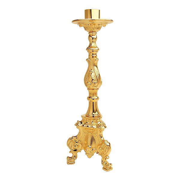 K Brand Gold Plated Church Candlestick is 15-1/4" High with a 5-3/8" Base and 1-1/2" Candle Socket1…
