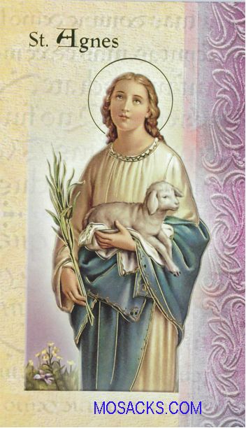 St. Agnes Laminated Bi-Fold Holy Card, F5-401 St. Agnes, Laminated Bi-Fold Holy Card, F5-401.jpg