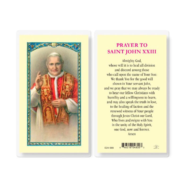 St John XXIII Laminated Holy Card-E24-568
