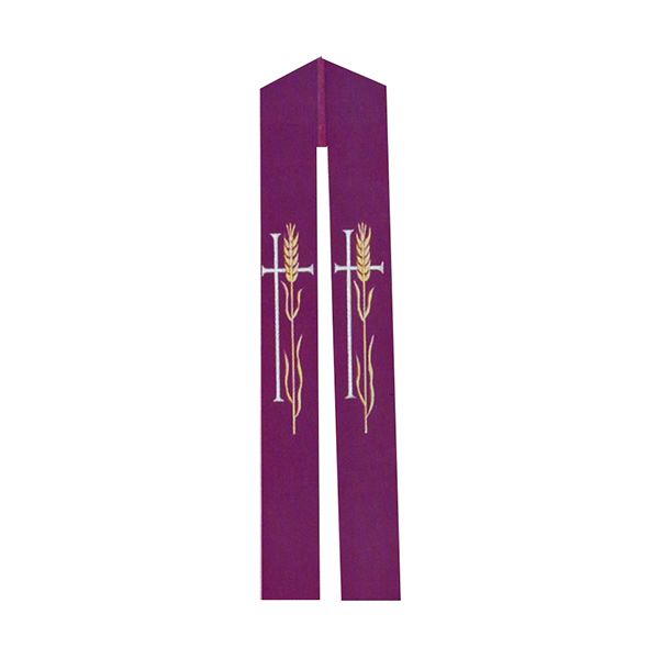 Beau Veste Overlay Stole Silver Cross & Golden Wheat 130