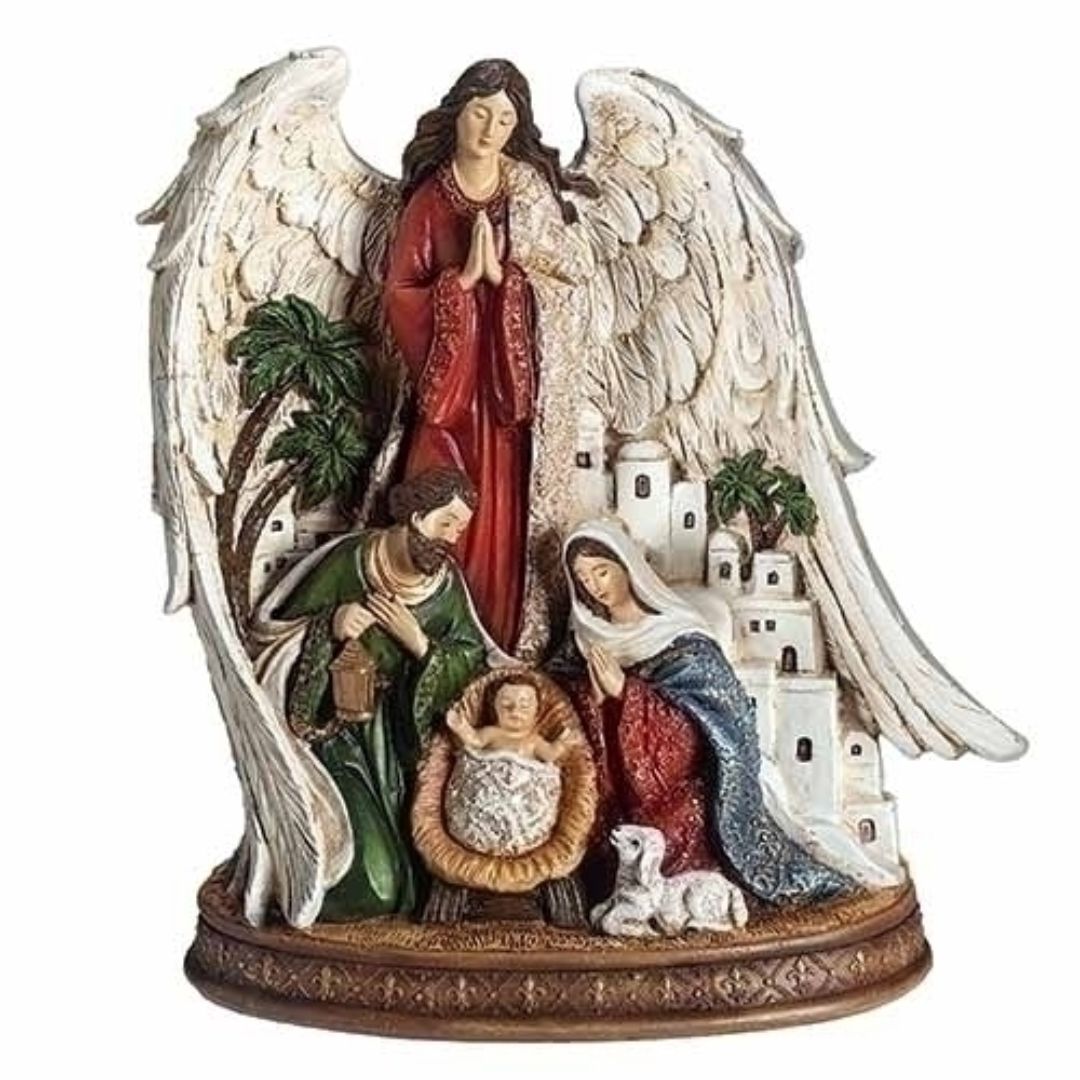 Fleur-de-lis Holy Family Wrapped in Wings - 13537402700