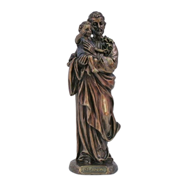 St. Joseph with Child 8 Veronese Bronze Statue (SR76039) Saint Joseph with child Veronese Bronze Statue 8" SR76039