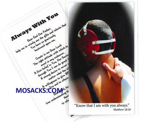 Wrestling Sports Laminated Holy Card 477-WRESTLING PRAYER CARD
