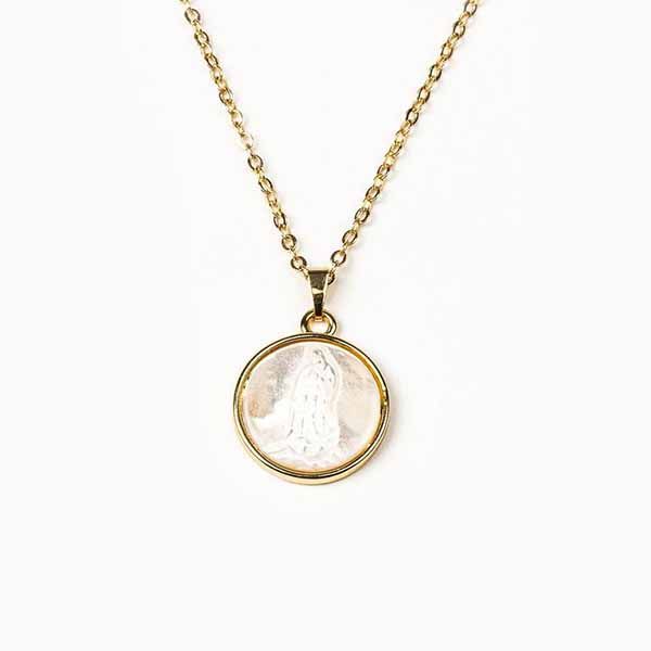 My Saint My Hero Blessed Mary Mother Of Pearl Necklace-34032GD