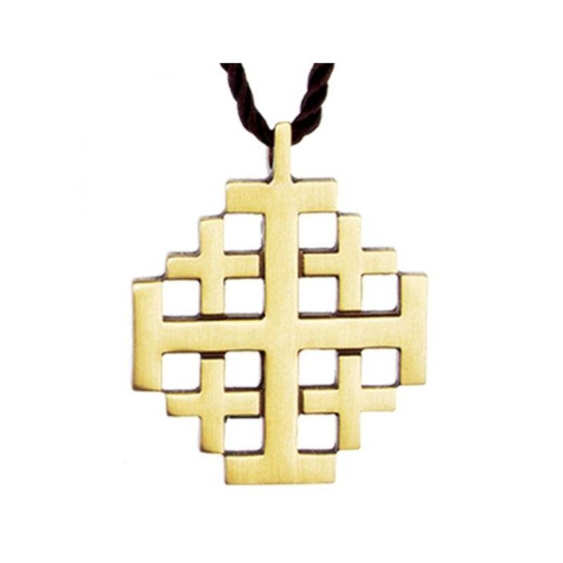 Polished Bronze Jerusalem Cross #326