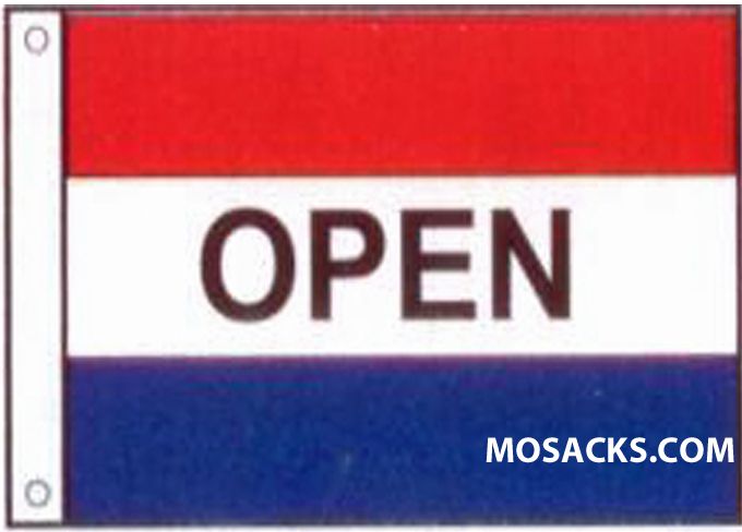 OPEN 3' x 5' Red/Blue Nylon Message Flag, #120048 OPEN 3' x 5' Red/Blue Nylon Message Flag, #120048