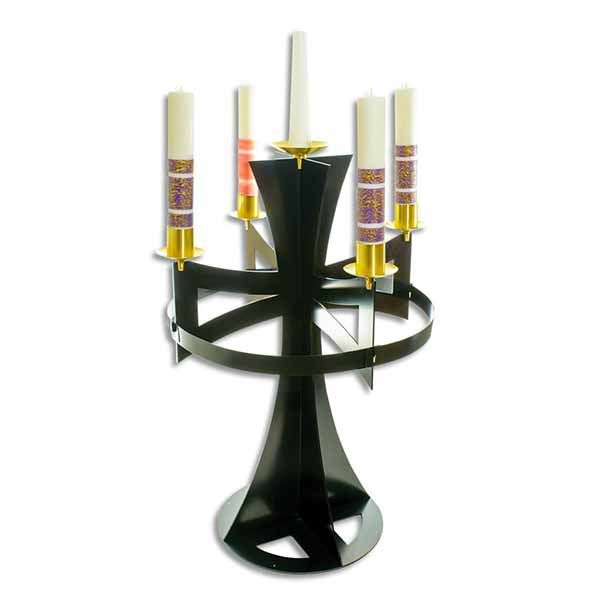 FREE SHIPPING on K Brand Church Black Powder Coated Brass Advent Wreath 54 Inches High-K613