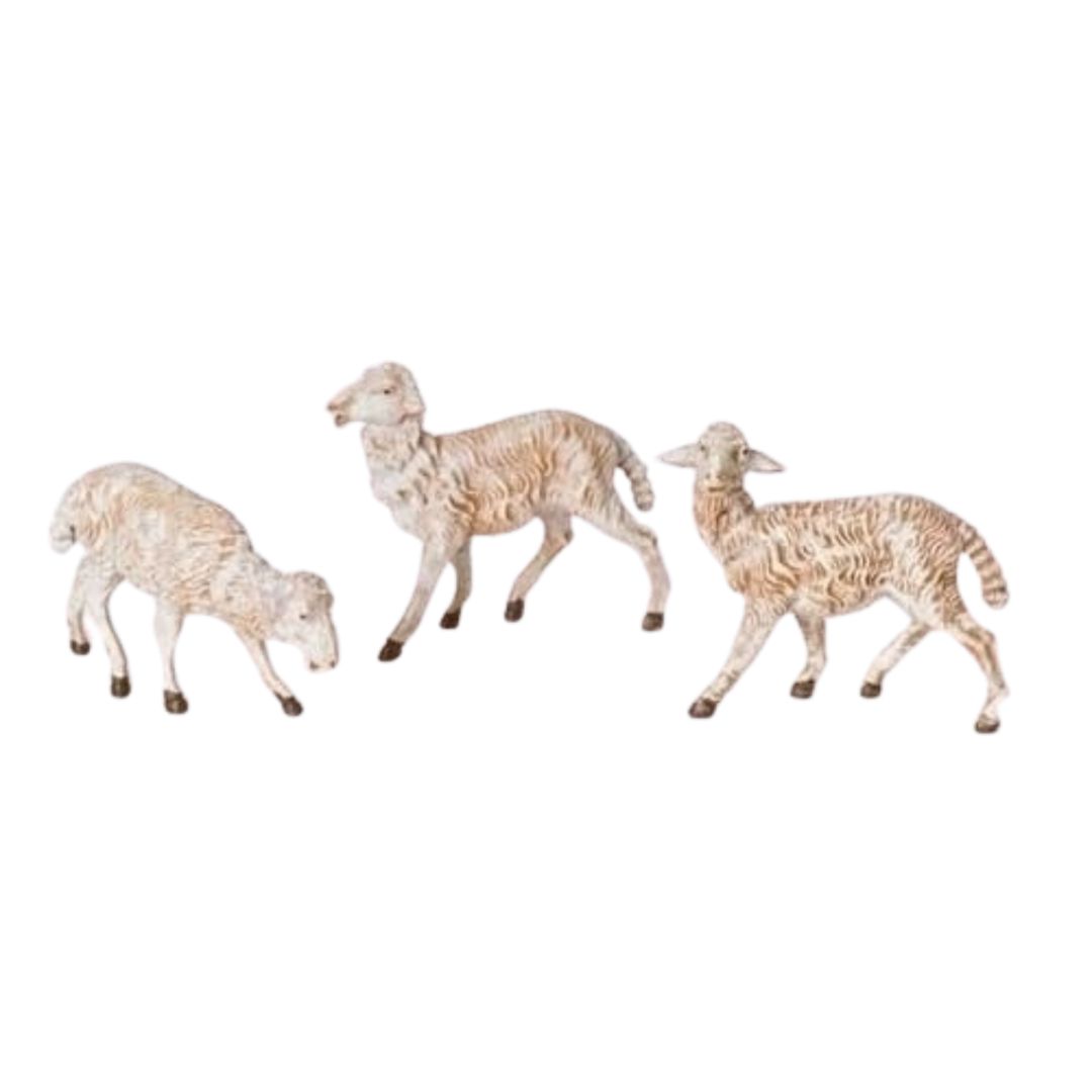 Fontanini 7.5 Inch White Sheep 3 Pc Set 52899