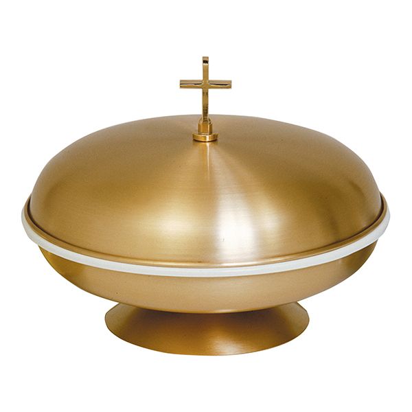 Baptismal Bowl Bronze With Plastic Liner and Bronze Baptismal Cover 14.5 dia - K313