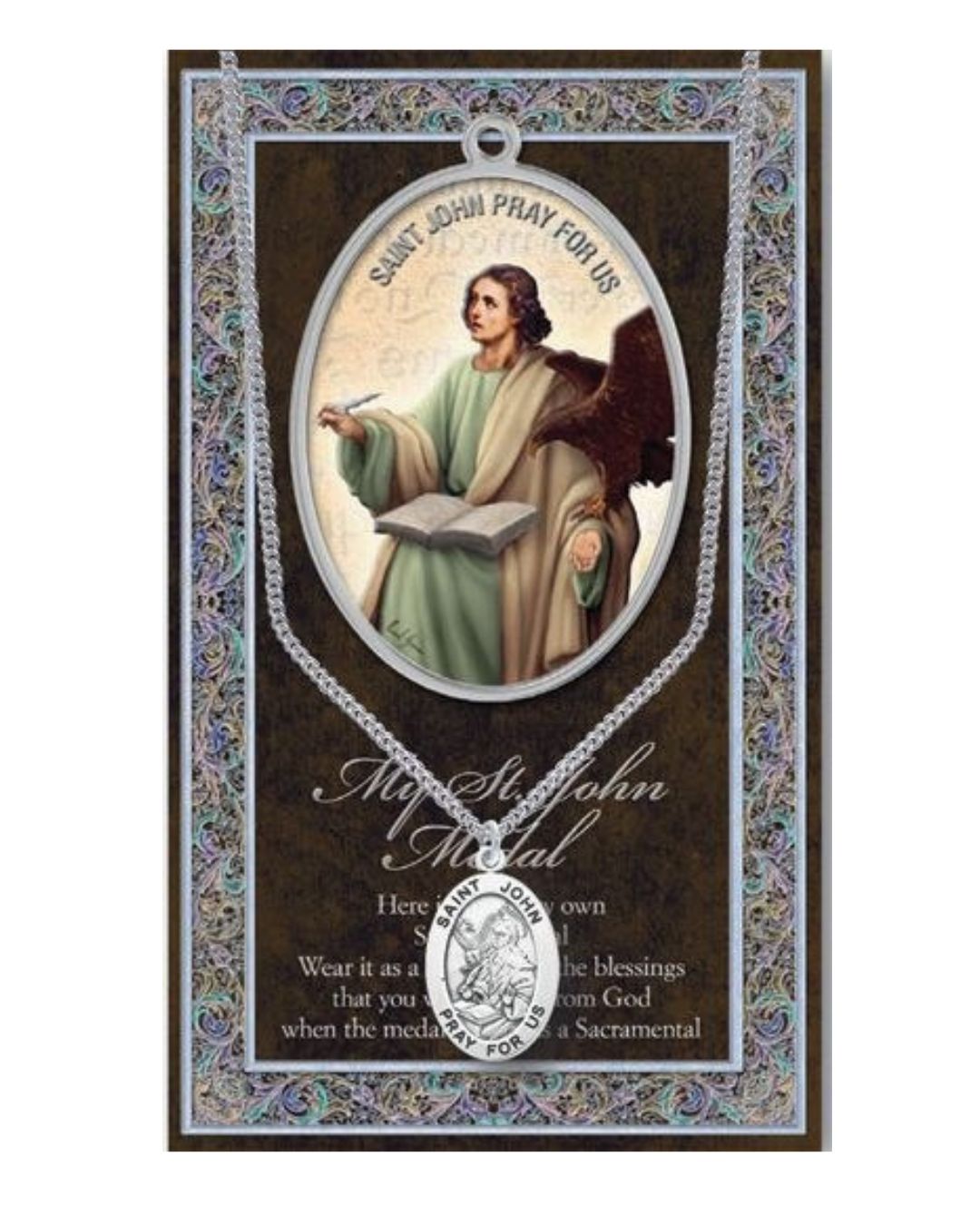 St. John the Evangelist necklace St.  John Pewter Medal 1-1/16" h 950-470