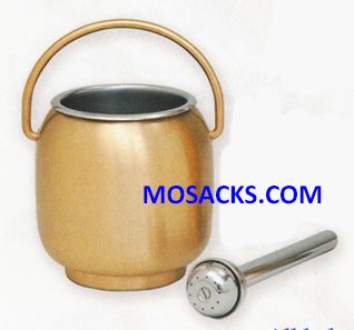 K Brand Holy Water Pot in Bronze and Stainless Steel Sprinkler 14-K388  FREE SHIPPING