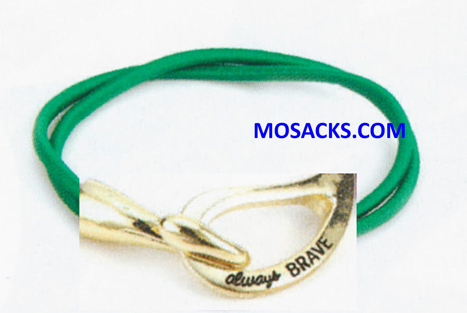 Always Brave Cancer Awareness Bracelet Gold Dark Green 452-220852 an Alexa's Angels Awareness Brace…