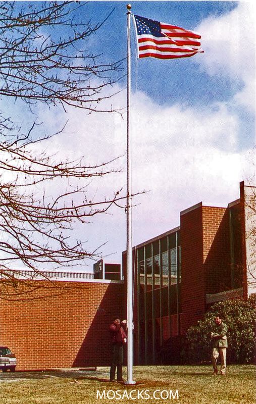 Commercial 35' Aluminum Satin Flagpole w/ Internal Halyard Cleat Commercial 35' Alum Satin Flagpole, Int. Cam Cleat