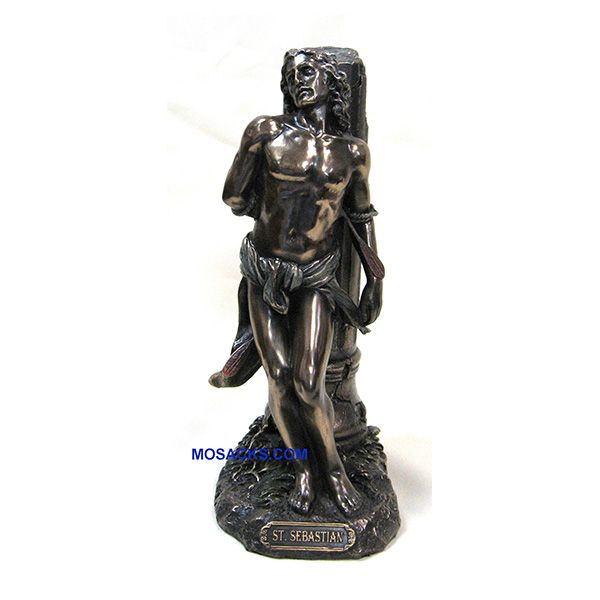 St. Sebastian 8 Veronese Bronze Statue (SR76287) Saint Sebastian Veronese Bronze Staute 8" SR76287