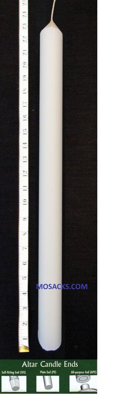 Long-Burning 51% Beeswax Altar Candle 2 1/16" x 24" PE