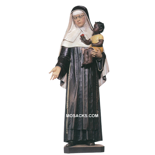 St Katherine Drexel Carved Linden Wood Statue-907-1-St Katherine Drexel 3' statue