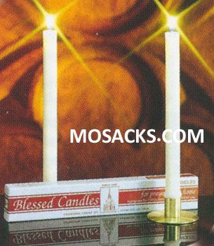 Stearine Candlemas Candles measure 25/32" x 8-1/4" with Plain Ends 81303601 also called Blessed Can…
