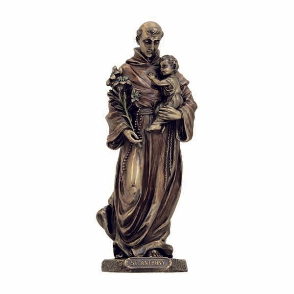 St. Anthony with Child 8 Veronese Bronze Statue SR76103 Saint Anthony with Child Veronese Bronze Statue 8" SR76103