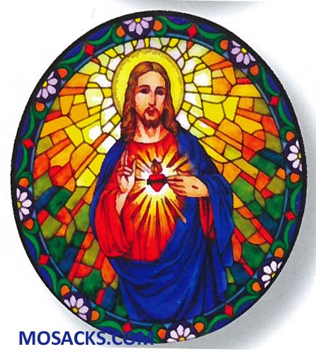 Stained Glass Suncatcher Window Decal Sacred Heart 356-SH