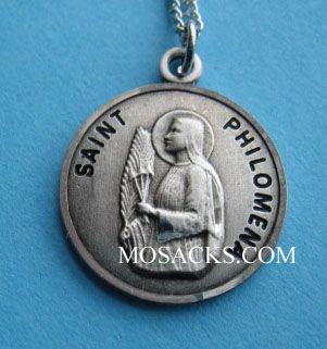 St. Philomena Sterling Medal w/18" S Chain