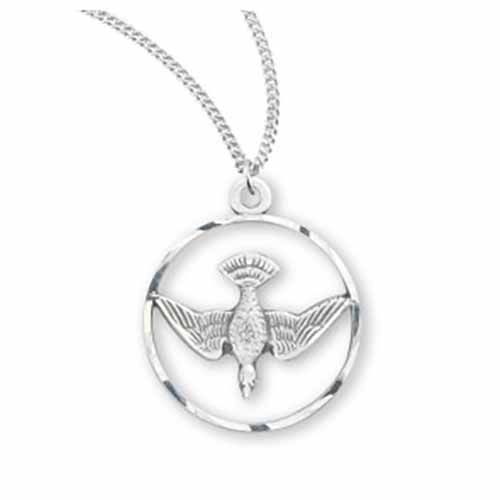 Sterling Silver Open Circle Holy Spirit Dove, 3/4", S153218
