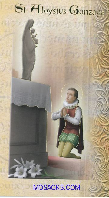 St. Aloysius Gonzaga, Laminated Bi-Fold HolyCard, F-5-402