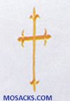 Easy Care Linen Bread Plate Napkin with Embroidered Latin Cross, Plain Style No. 60
