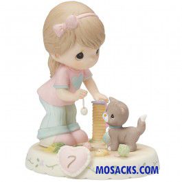 Precious Moments Growing in Grace Age 7 Brunette 4.75 inch 154034B