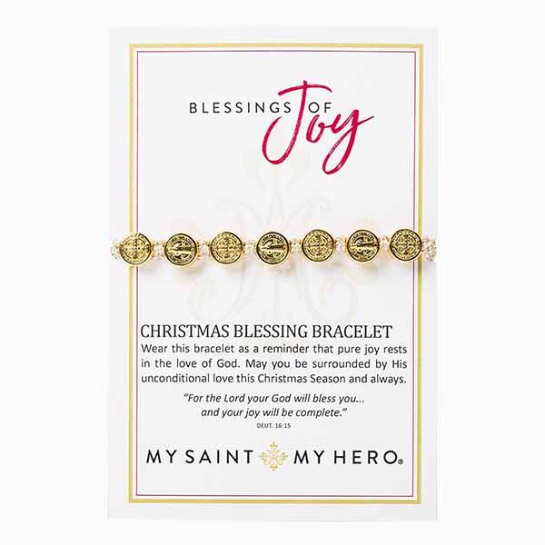 My Saint My Hero Christmas Blessings Of Joy Gold Bracelet 10011MG