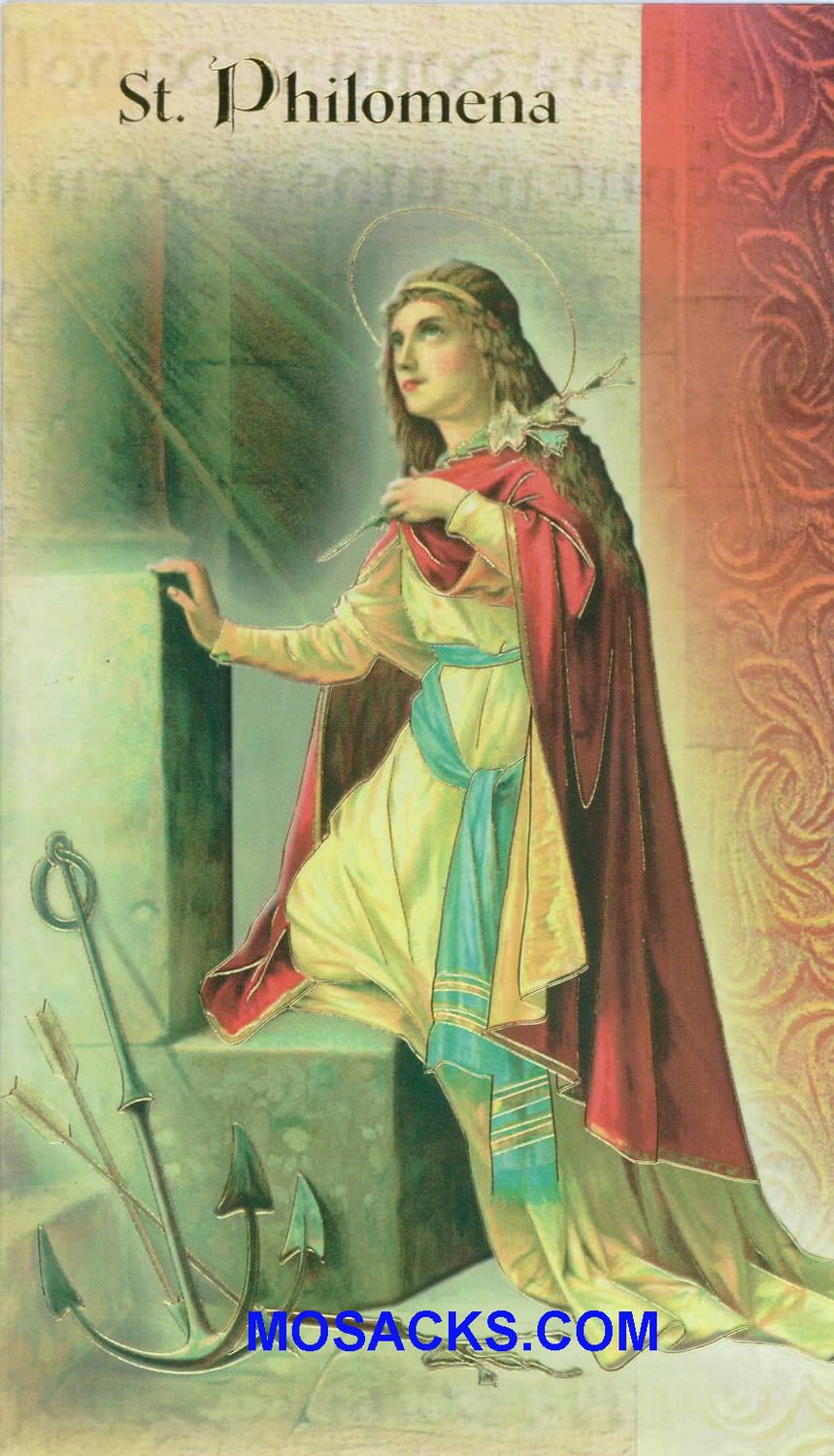 St. Philomena Laminated Bi-fold Holy Card, F5-520