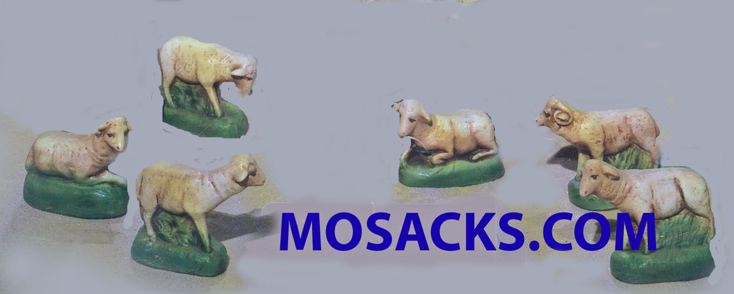 Sheep Traditional Plaster Nativity Figures 6 Piece Set 9 Inch 190-SHEEP