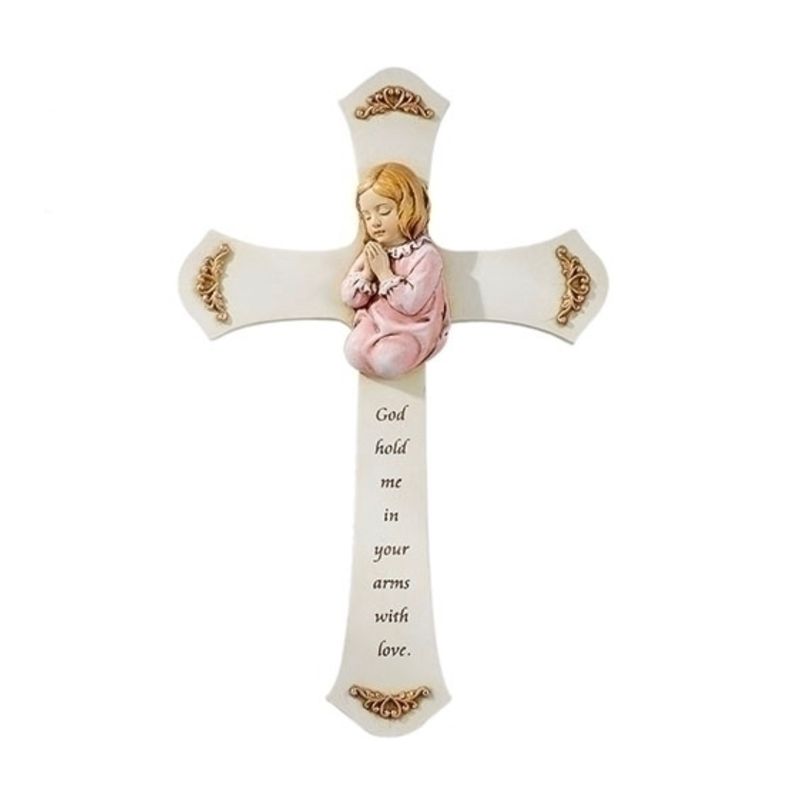 Joseph's Studio Christian Baby Gifts Joseph Studio Girl Praying 8 Inch Wall Cross 20-62159