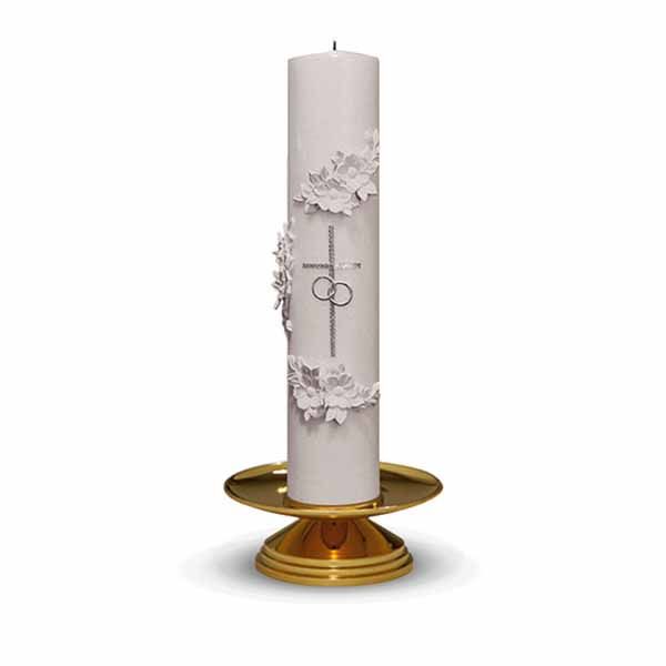 KBrand Ecclesiastical Brass Highly Polished Wedding Candle Holder is 2-5/8" high with a 5" base 14-…