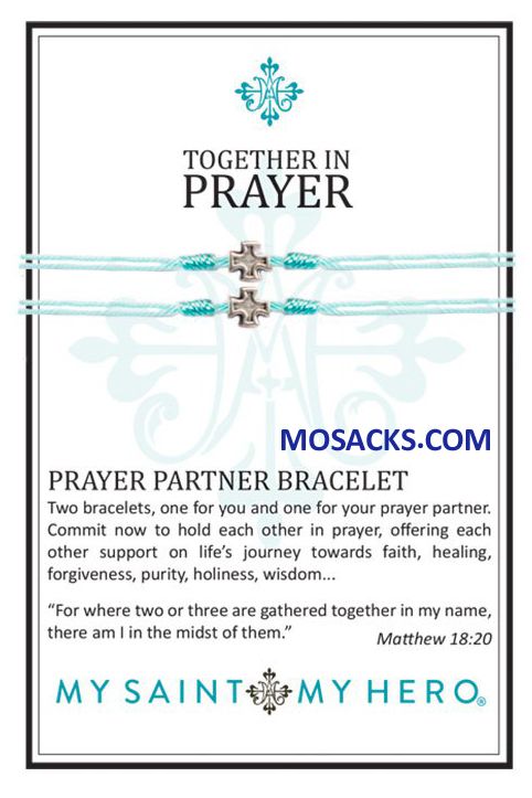 MSMH Prayer Partner Bracelets Mint Silver-24051MN My Saint My Hero Prayer Partner Bracelets Mint Silver-24051MN